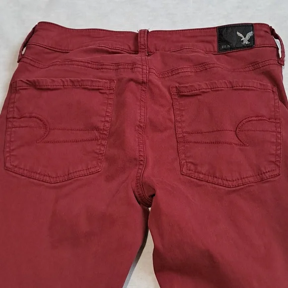American Eagle Outfitters‎ AEO Sateen Super Stretch Jegging. Red. Size 6. - Picture 7 of 9
